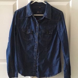 KuT Blue Jean Denim Shirt sz M